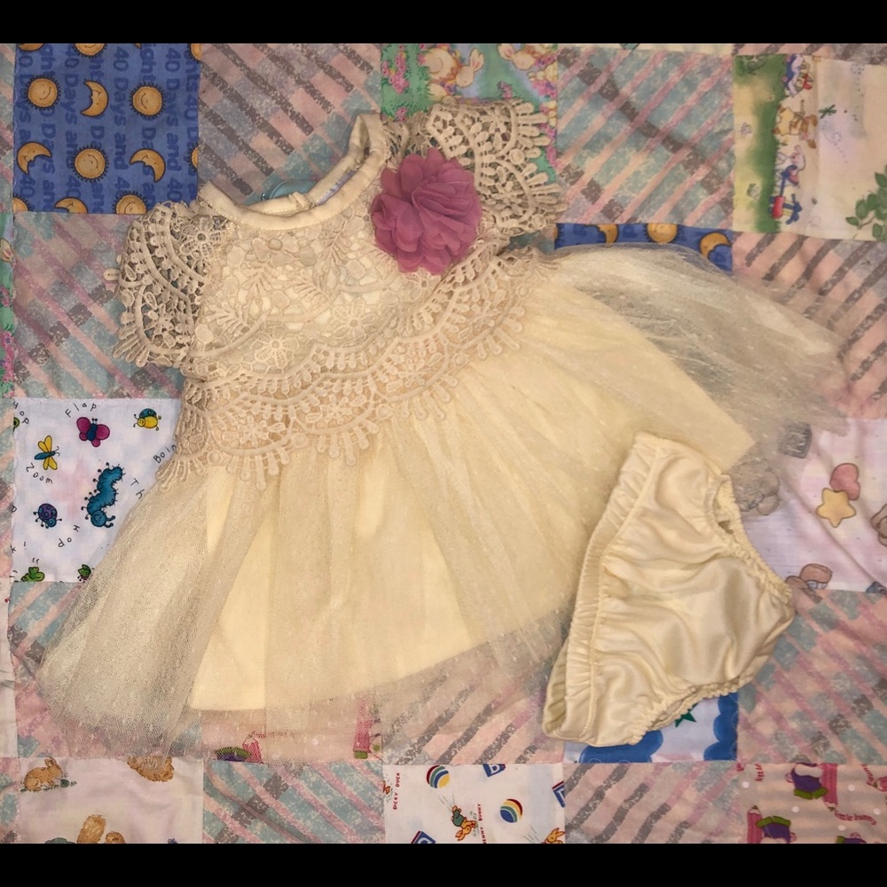 Yellow Lace Floral-Accent Dress by Nicole Miller